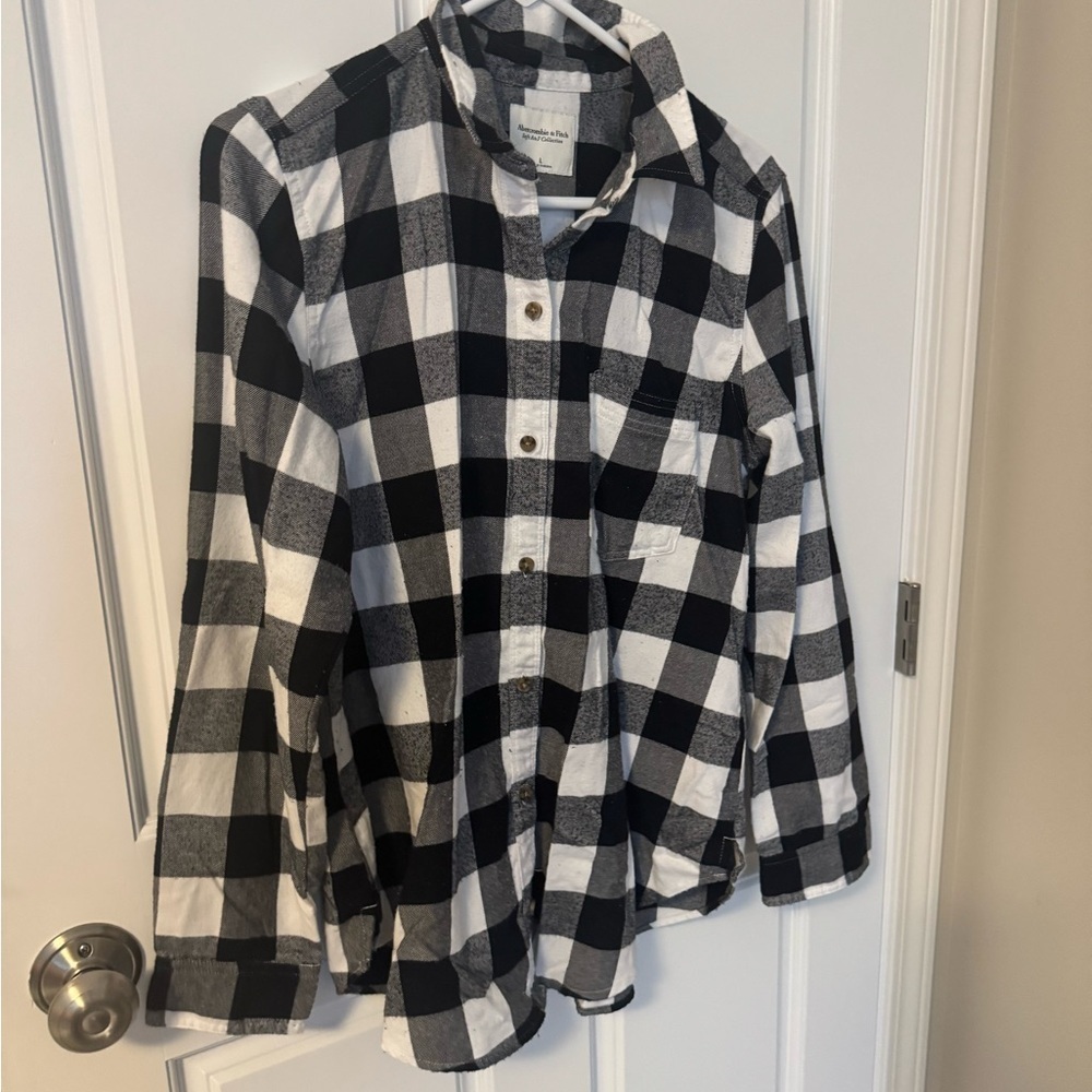 Abercrombie & Fitch Flannel Monochrome Plaid Shirt